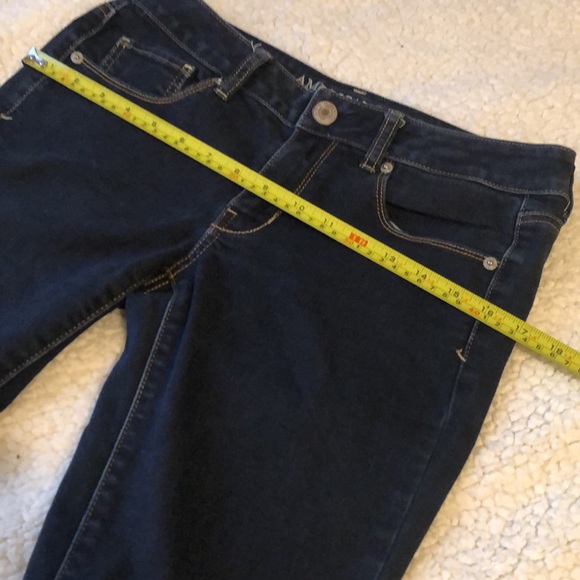 American Eagle Jeans skinny super stretch mid rise dark wash Sz 6R - Picture 7 of 9